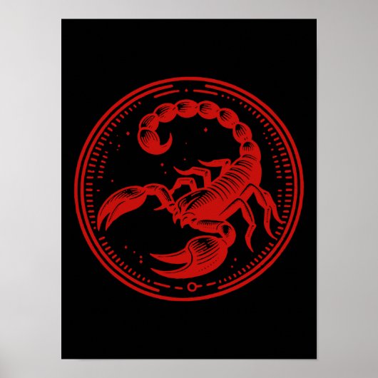 Poster Scorpion rouge Astrologie Signe du zodiaque Scorpi (Devant)