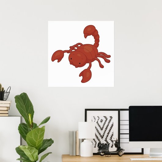 Poster Scorpion rouge Illustration