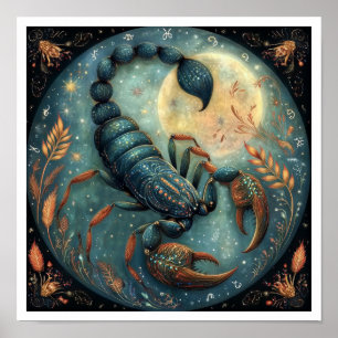 Poster Scorpion Signe du zodiaque Astrologie Céleste