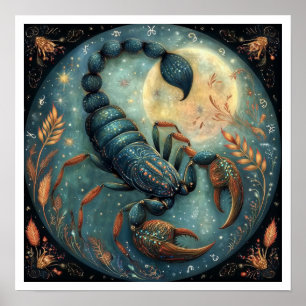 Poster Scorpion Signe du zodiaque Astrologie Céleste