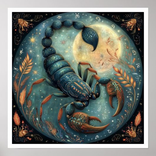 Poster Scorpion Signe du zodiaque Astrologie Céleste (Devant)