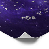 Poster Scorpion violet zodiaque | Horoscope d'astrologie  (Coin)
