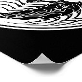 Poster Scorpions Yin Yang blanc et noir (Coin)