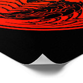 Poster Scorpions Yin Yang rouge et noir (Coin)