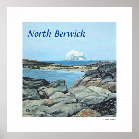 Poster Scotland Bass Rock North Berwick par Pola.B.Alex (Devant)