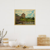 Poster Scotland Castle Vintage voyage (Cuisine)