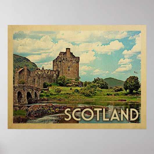Poster Scotland Castle Vintage voyage (Devant)