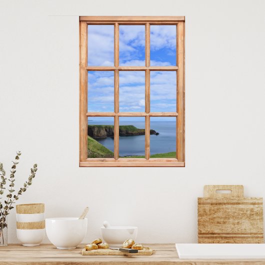 Poster Scotland Coast, Sky et Ocean Vue depuis une fenêtr (Cuisine)