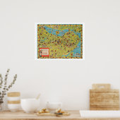 Poster Scott-Map de Boston, Massachusetts (Cuisine)