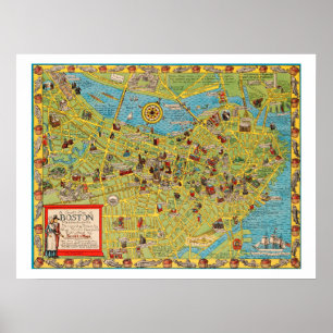 Poster Scott-Map de Boston, Massachusetts