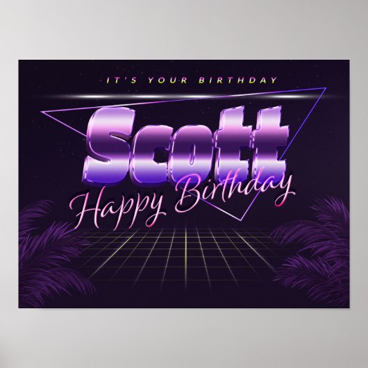 Poster Scott Prénom de l'anniversaire de l'affiche (Devant)