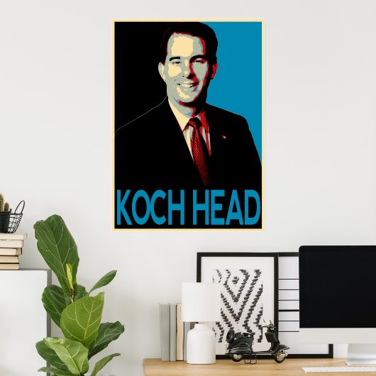 Poster Scott Walker — Koch Head (Bureau à domicile)