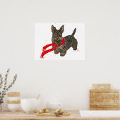 Poster Scottie d'hiver avec écharpe Wam (Cuisine)