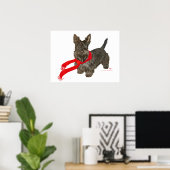 Poster Scottie d'hiver avec écharpe Wam (Bureau à domicile)