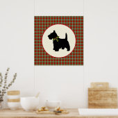 Poster Scottie Dog Scotch Plaid Christmas Holiday Chien (Cuisine)