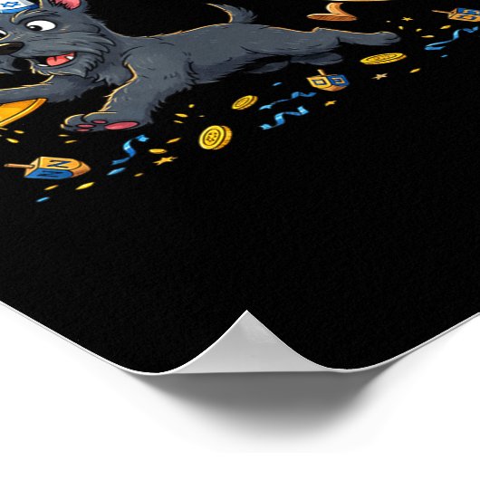 Poster Scottierrier Dreidel Menorah Hanukkah Kids Womens (Coin)