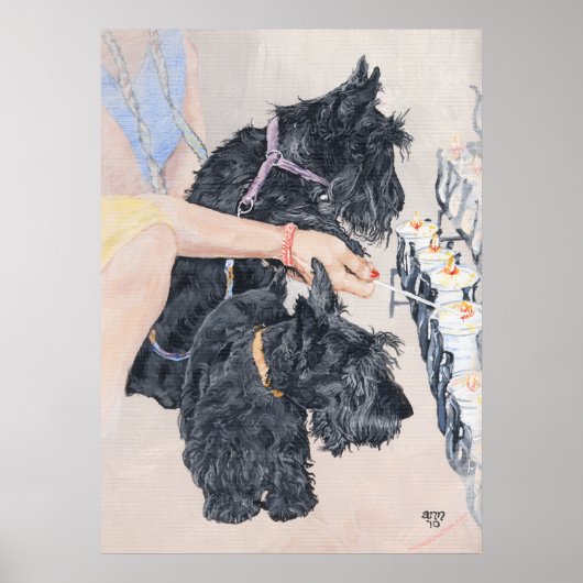 Poster Scotties Allume des Bougies (Devant)