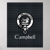 Poster Scottish Campbell Crest Badge & Tartan (Devant)