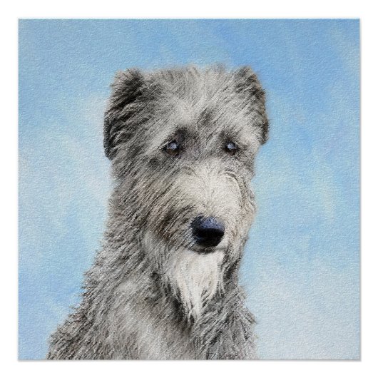 Poster Scottish Deerhound Peinture - Cute Original Chien (Devant)