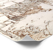 Poster Scottish Fishing Village Abstract Art Sketch (Coin)