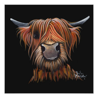 Poster Scottish Hairy Highland Cow 'BRUCE' Imprimer