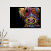 Poster Scottish Highland Cow ' MacKENZIE ' par Shirley Ma (Cuisine)