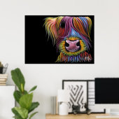 Poster Scottish Highland Cow ' MacKENZIE ' par Shirley Ma (Bureau à domicile)