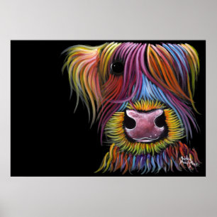 Poster Scottish Highland Cow ' MacKENZIE ' par Shirley Ma