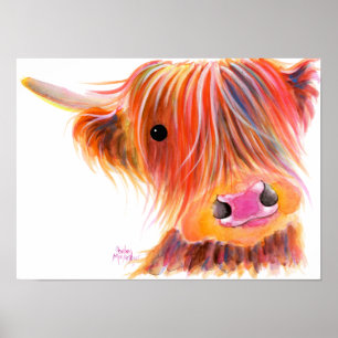 Poster Scottish Highland Cow ' SWEET SATSUMA ' par Shirle