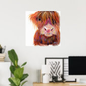 Poster SCoTTiSH HigHLaND CoW ' THe KiD 2 ' par SHiRLeY Ma (Bureau à domicile)