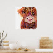 Poster SCoTTiSH HigHLaND CoW ' THe KiD 2 ' par SHiRLeY Ma (Cuisine)