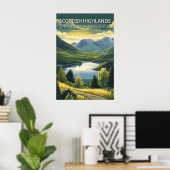 Poster Scottish Highlands UK Mountains Landscape Travel (Bureau à domicile)