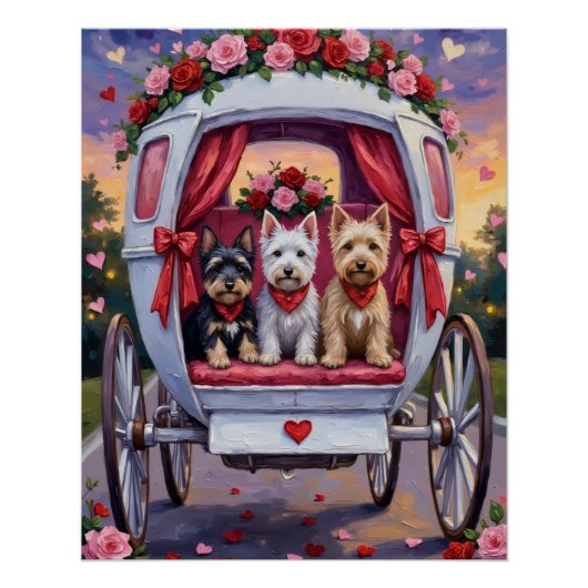 Poster Scottish Terrier Dog Valentine's Day (Devant)