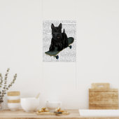 Poster Scottish Terrier et Skateboard (Cuisine)