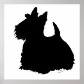 Poster Scottish terrier silhouette (Devant)
