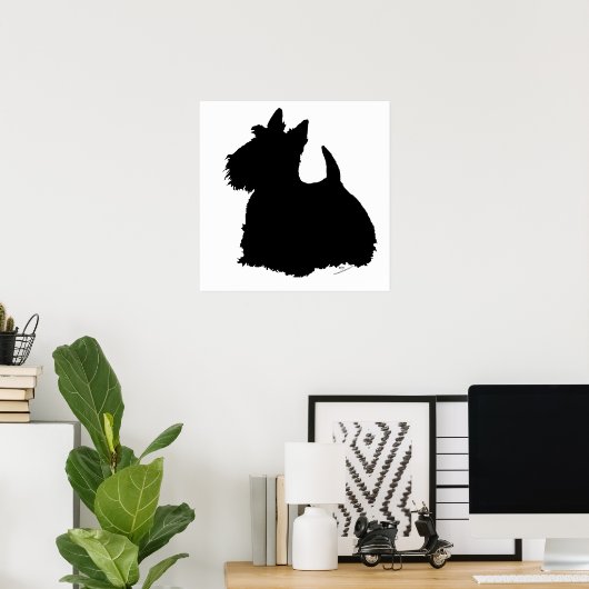 Poster Scottish terrier silhouette (Bureau à domicile)