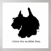 Poster Scottish terrier silhouette (Devant)