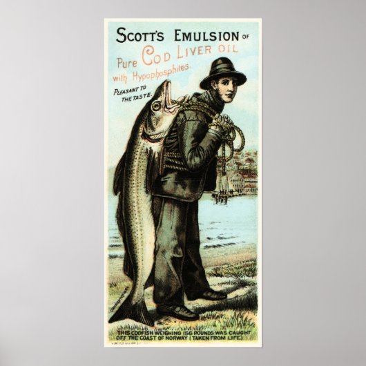 Poster Scott's Emulsion Cod Liver Huile Vintage publicité (Devant)