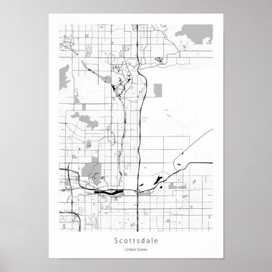 Poster Scottsdale Arizona Modern Minimal Simple Map (Devant)