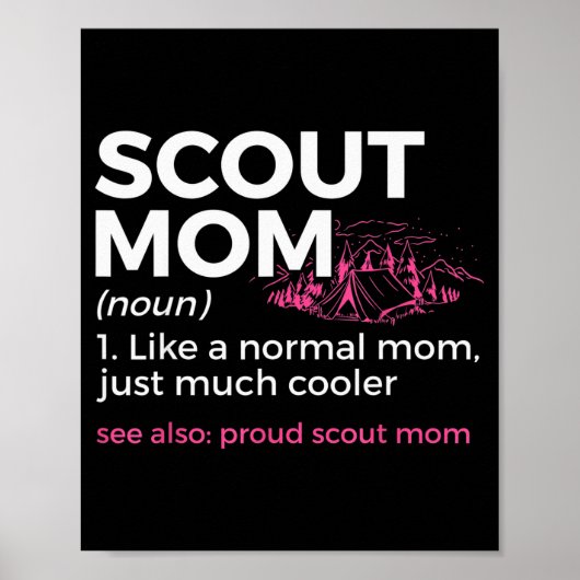 Poster Scouting Funny Scout Mom Definition Proud Scout Mo (Devant)