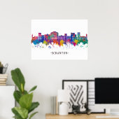 Poster Scranton Pennsylvania Skyline (Bureau à domicile)