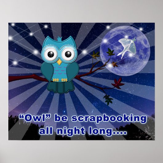 Poster Scrapbookers "Owl Retire Toute La Nuit" (Devant)