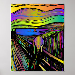 Poster Scream Painting Family Lake People Nature