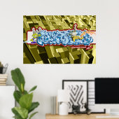 Poster Scream (style graffiti, SUPER_SHMOOVE) (Bureau à domicile)