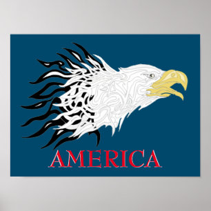 Poster Screaming Eagle Amérique