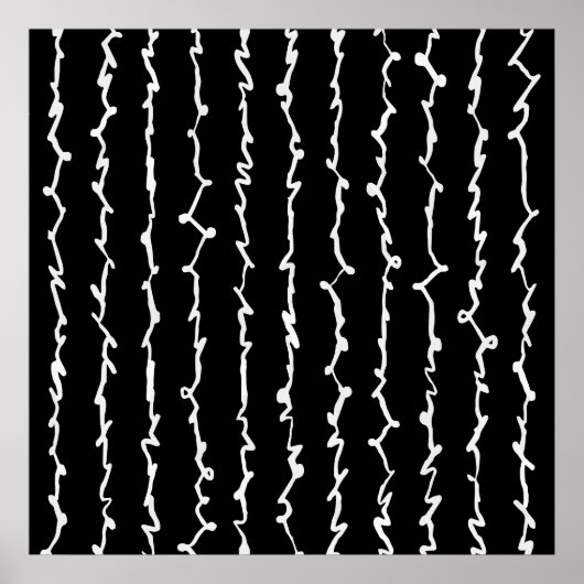 Poster Scribbles Abstraits en noir et blanc (Devant)