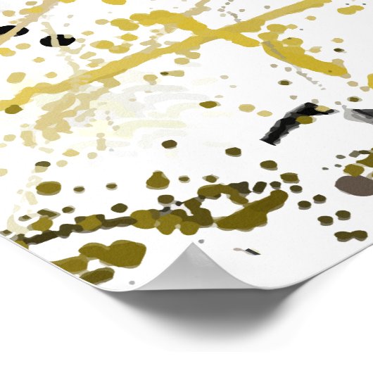 Poster Scribbles Abstraits - moutarde et Brown (Coin)