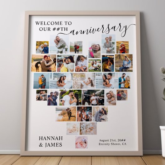 Poster Script Anniversaire de Mariage Collage de Photos e