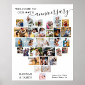 Poster Script Anniversaire de Mariage Collage de Photos e (Devant)