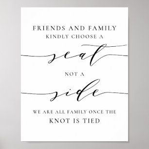 Poster Script Black Dainty Choisir un siège pas un Mariag